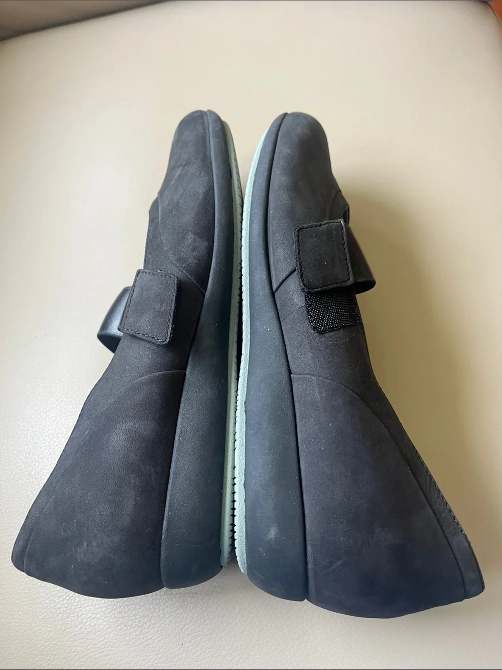 Dansko Kendra Black Milled Nubuck Mary Jane Strap Flats